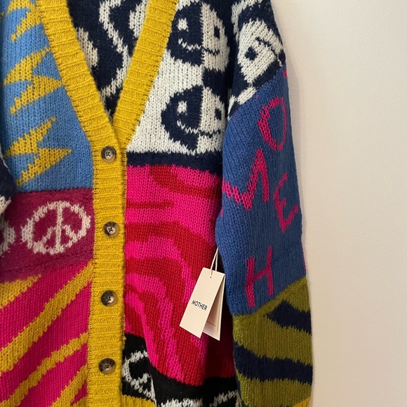 NWT MOTHER The Long Drop Cardigan (Happy and Sad) Size XL - Picture 6 of 12